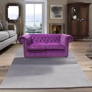 Chesterfield Custom Made 2 Seater Settee Sofa Pimlico Grape Real Fabric