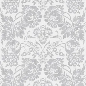 Superfresco Easy Como Silver glitter effect Damask Embossed Wallpaper Sample