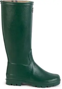 Ladies Le Chameau Cotton Lined Welly - Green