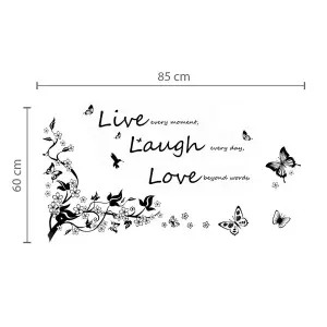 Walplus Wall Sticker Decal Wall Art Live Laugh Love Wall Vine Classic Decor