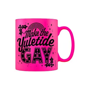 Grindstore Make The Yuletide Gay Neon Christmas Mug Pink (One Size)