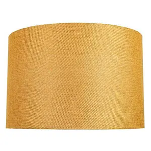 Contemporary and Sleek 12 Inch Ochre Linen Fabric Drum Lamp Shade 60w Maximum