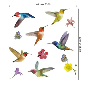 Walplus Big Hummingbirds Windows Clings - 58Pcs