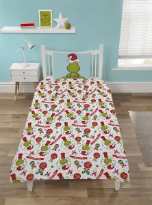 The Grinch It's That Time Again Duvet Cover Set Reversible Kids Christmas Bedding Single