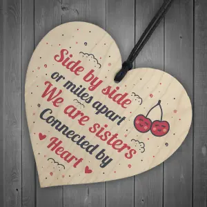 Red Ocean SISTER Friendship Gifts Handmade Wooden Hanging Heart Plaque Birthday Christmas Gift Keepsake