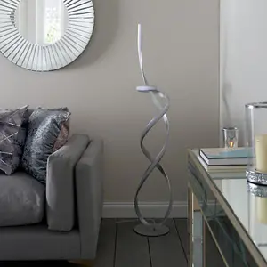 Zkylar LED Matte Silver Floor Lamp