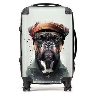 Boxer Dog With Hat Splashart Suitcase - Cabin