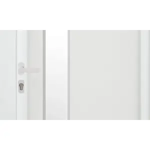 Fortia Gatteo Frosted Glazed White RH External Front Door set, (H)2085mm (W)840mm