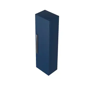 Rinse Bathrooms 1200mm Tall Bathroom Cupboard Storage Cabinet Unit Wall Mounted Matte Blue with 2 Adjustable Shelves Flat Packed