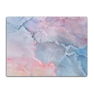 Textured Glass Chopping Board Pastel Marble Print - Large