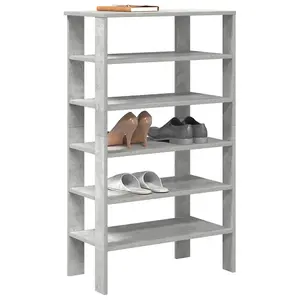 Berkfield Shoe Rack Concrete Oak 61x32x105 cm Engineered Wood