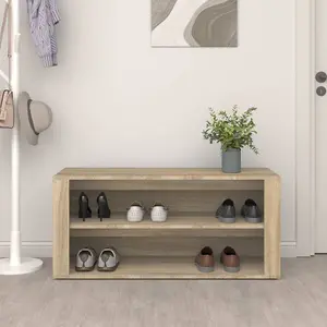 Berkfield Shoe Rack Sonoma Oak 100x35x45 cm Engineered Wood