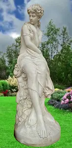 Classic White Stone Flower Lady Garden Ornament