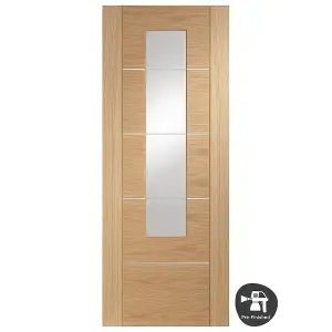 Internal Portici Oak Clear Glass Pre-Finished Door 1981 x 838 x 35mm (33")