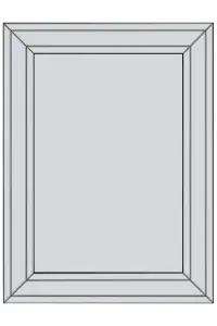 MirrorOutlet Langley All Glass Modern Bevelled Wall Mirror 144 x 115.5 CM