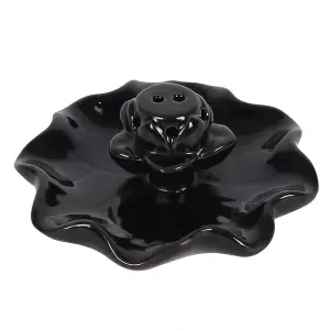 Something Different Lotus Pool Backflow Incense Burner Black (One Size)