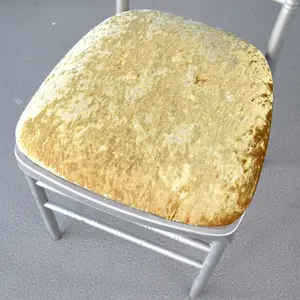 Gold Velvet Chair Seat Pad Cover - Pack of 1