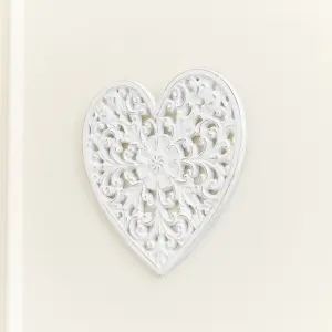 Melody Maison White Floral Heart Wall Plaque