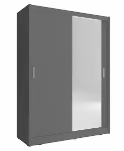 Maja Sliding Door Wardrobe with 1 Mirror 150cm in Grey