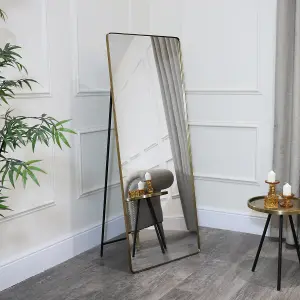 Melody Maison Gold Free Standing Cheval Mirror 155cm x 60cm