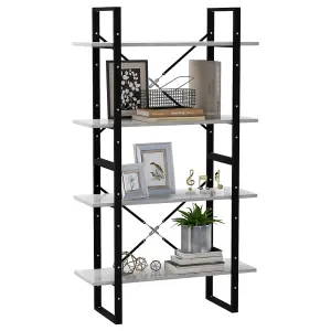 Berkfield 4-Tier Book Cabinet Concrete Grey 80x30x140 cm Engineered Wood