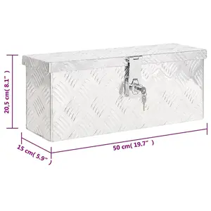 Berkfield Storage Box Silver 50x20.5x15 cm Aluminium