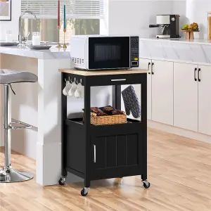 Yaheetech Black Rolling Kitchen Cart