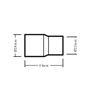 End feed Reducer (Dia)28mm x 22mm, Pack of 2