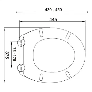 RTS Universal Oval - Top Fix - Soft Close - Quick Release Toilet Seat 375 x 445