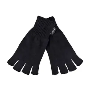 THMO - Mens 3M Thinsulate Lined Fingerless Gloves L/XL Black