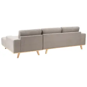 Corner Sofa NORA Taupe Fabric Left Hand