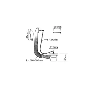 Flomasta Gloss White Brass & plastic Sink Overflow, (Dia)70mm