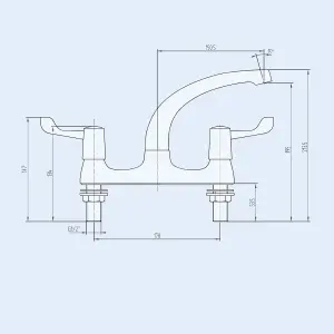 Nes Home Contemporary Chrome Deck Mounted Sink Mixer Tap