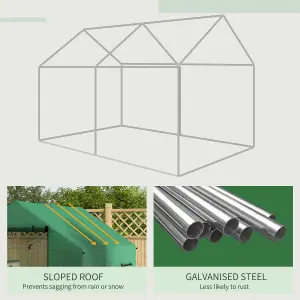 Outsunny Tunnel Greenhouse W/ UV-resistant PE Cover, Wide Door, 2 x 3(m), Green