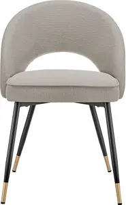 DUSK Lola Set Of 2 Dining Chairs - Linen Look - Stone Grey