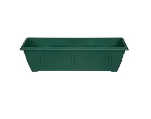 4 x 60cm Slim Plastic Venetian Window Box Trough Planter Pot Green Colour