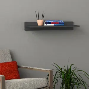 Decortie Simple Modern Floating Shelf Stylish Wall Shelf for Home Anthracite Grey 10cm Short