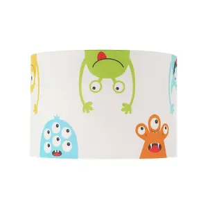 Funny Monsters Children's Lamp Shade with Red Inner and Multi Colour Monsters