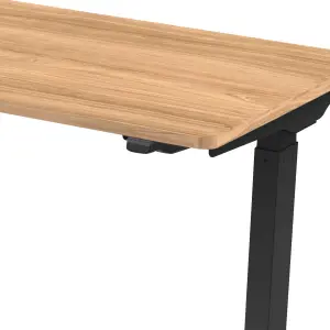 Dellonda Oak Electric Adjustable Office Standing Desk, Quiet, 70kg, 1200 x 600mm