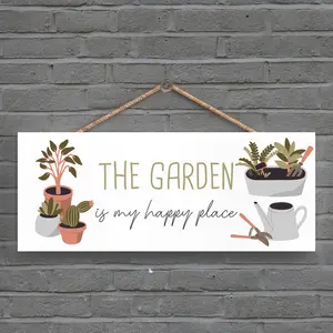 Garden The Garden Is My Happy Place Signs and Plaques