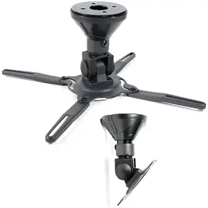 Black Universal Projector Ceiling Mount Bracket Swivel Tilting Hanging Holder