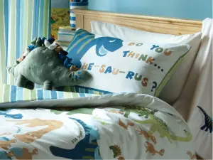 Catherine Lansfield Kids Living Dino Shaped Cushion Green