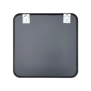 Black Square Wall Mounted Framed Bathroom Mirror Vanity Mirror Makeup Mirror for Dressing Table 400 mm x 400 mm