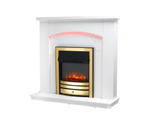 Cayton Electric Fireplace Suite - Brass