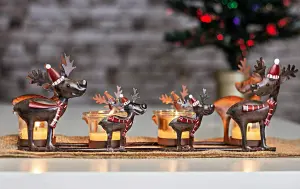 Christmas Reindeer 4 Tealight Candle Holder