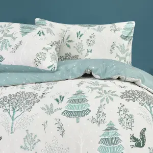 Smart Living Luxury Super Soft & Elegant Reversible Winter Woodland Duvet Cover with Pillowcase