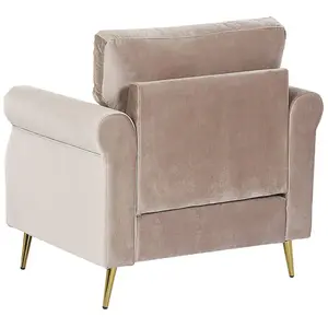 Beliani Retro Armchair VIETAS Velvet Taupe