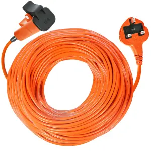 SPARES2GO Power Cable for Flymo Lawnmower Strimmer Hedge Trimmer Garden Vac Lead Plug 25m