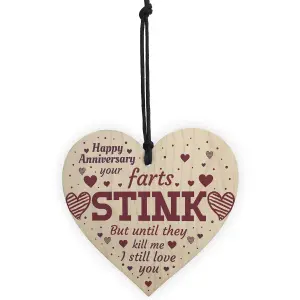 Red Ocean Funny Anniversary Card Anniversary Gifts For Him / Her Gifts For Couples Keepsake Wooden Heart Plaque