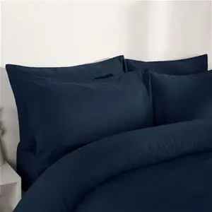 Brentfords Plain Duvet Cover Set - Navy, Single